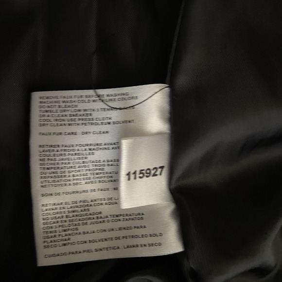 Michael Kors‎ PS Quilted Polyester Black Faux Fur Hood Trim Removable Hood - Picture 5 of 7